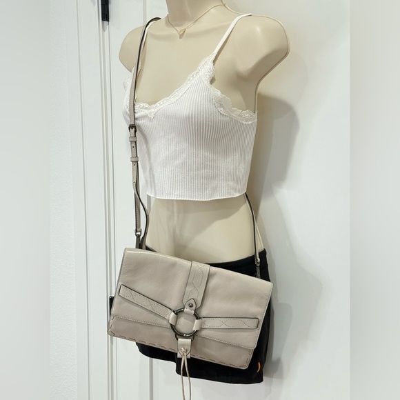 Rebecca Minkoff Darling Shoulder Bag Crossbody Clutch Leather Cream Boho Western - Picture 15 of 16